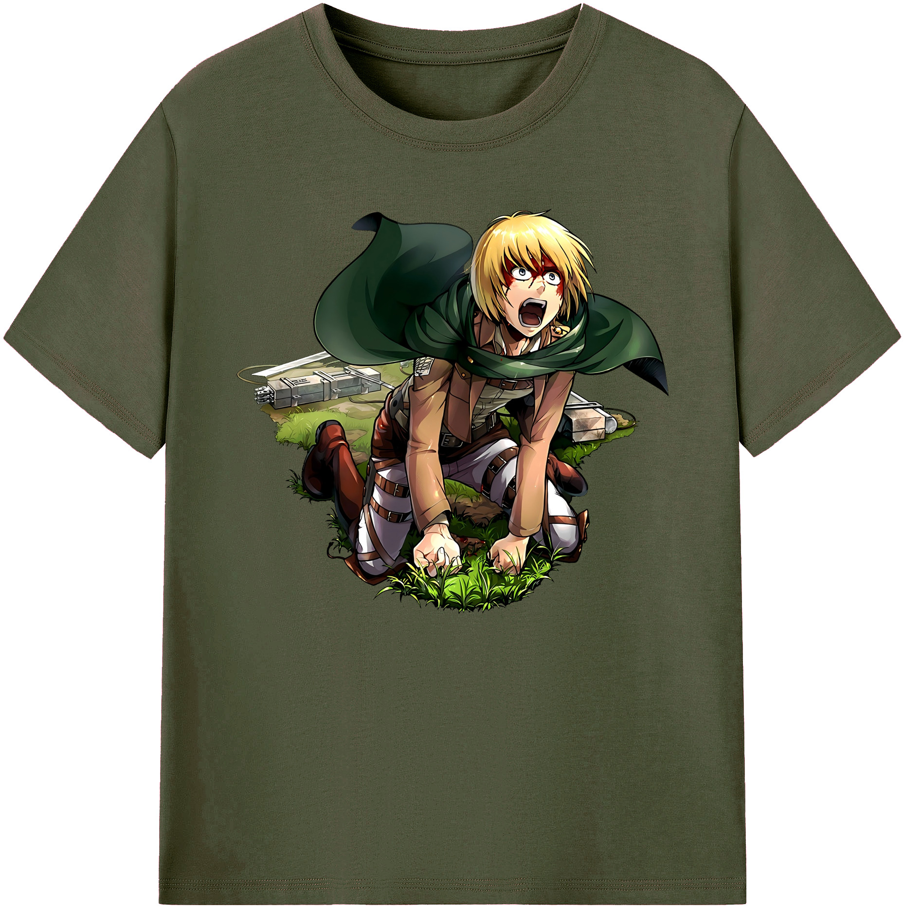 （画像用） 進撃の巨人 アルミン·アルレルト Attack on Titan Armin Arlert 綿100％ メンズ半袖Tシャツ｜肌触りやわらか＆通気性